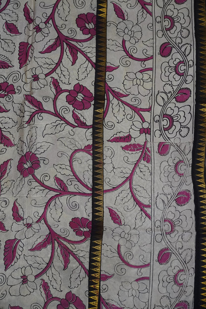 Kalamkari Silk Saree -Black
