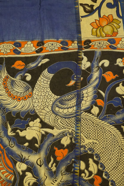 Kalamkari Silk Saree -Blue
