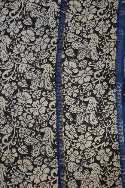 Kalamkari Silk Saree -Blue