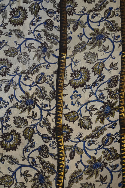 Kalamkari Silk Saree - Black