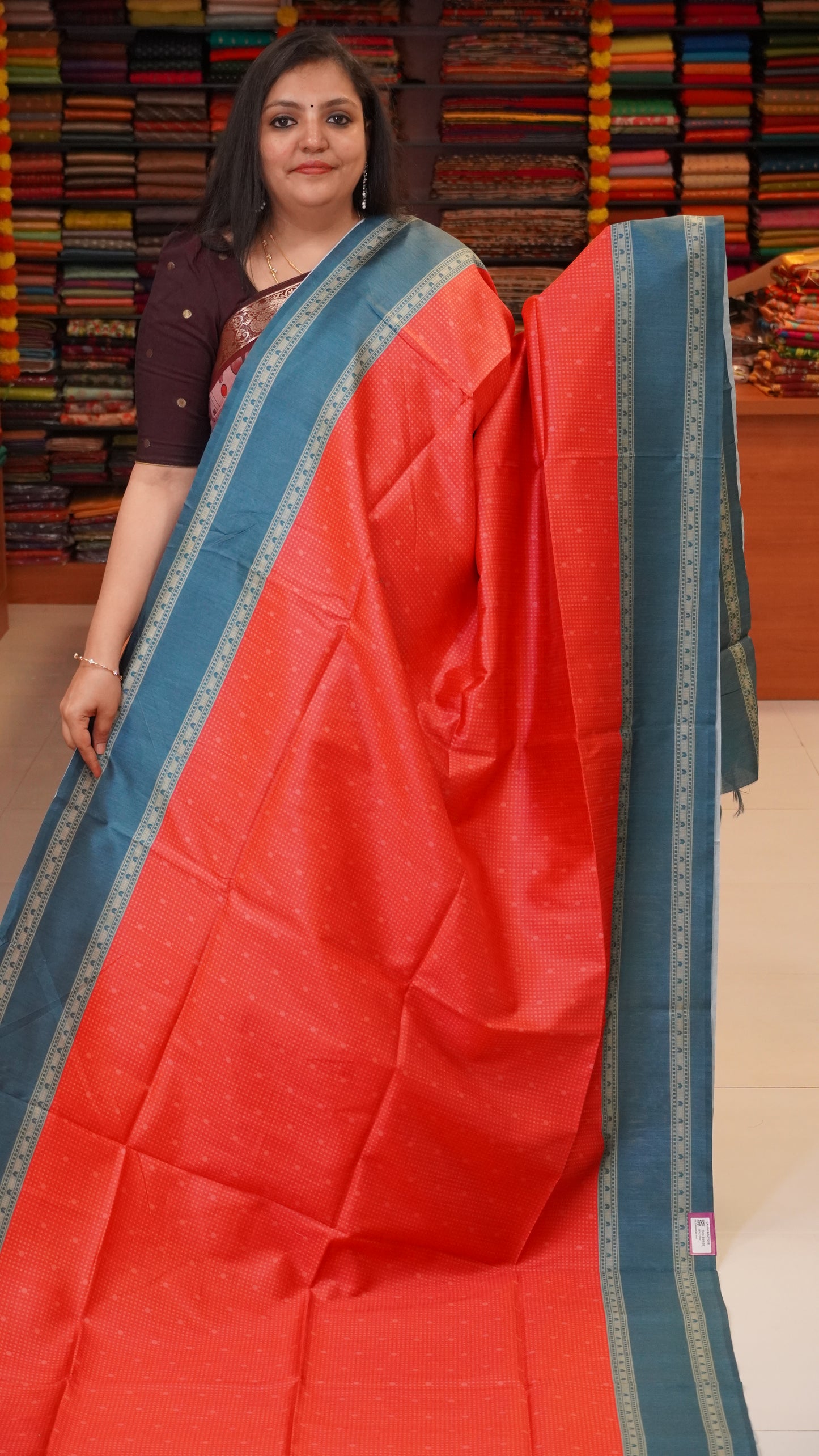 Semi Tussar Saree With Rettapet Border - Rani Pink