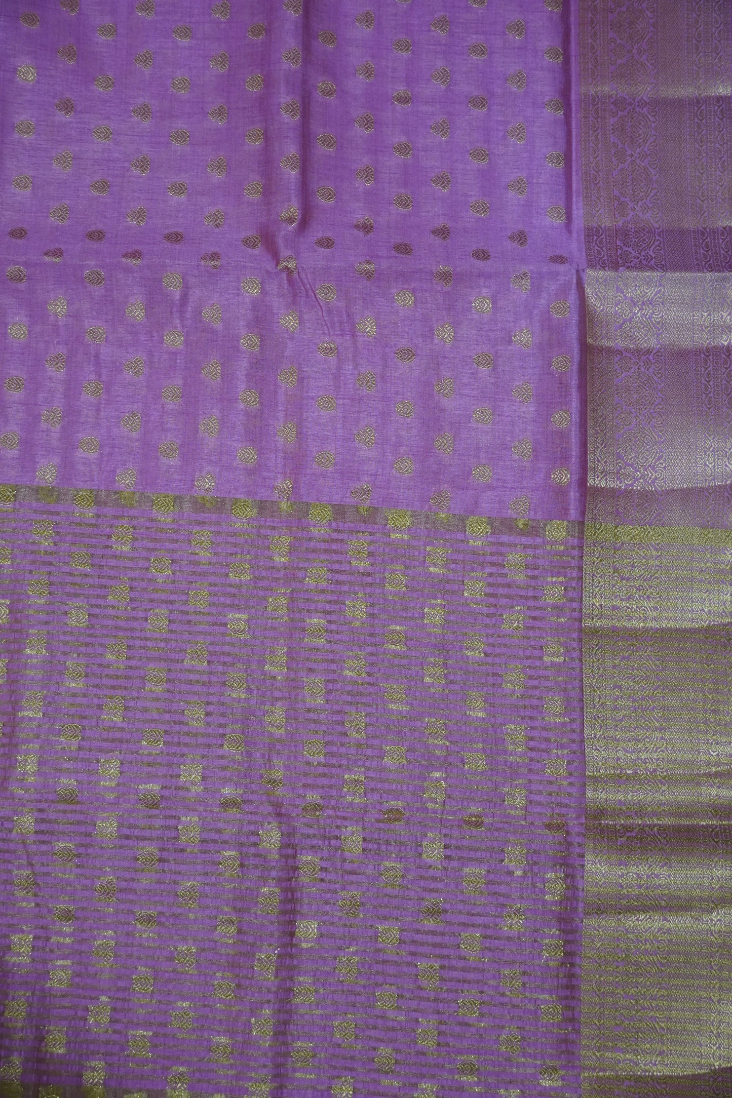 Semi Tussar Saree-Zari Motif Light Purple