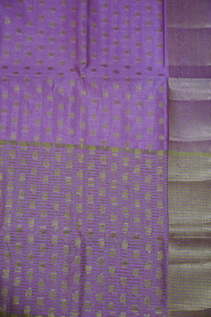 Semi Tussar Saree-Zari Motif Light Purple