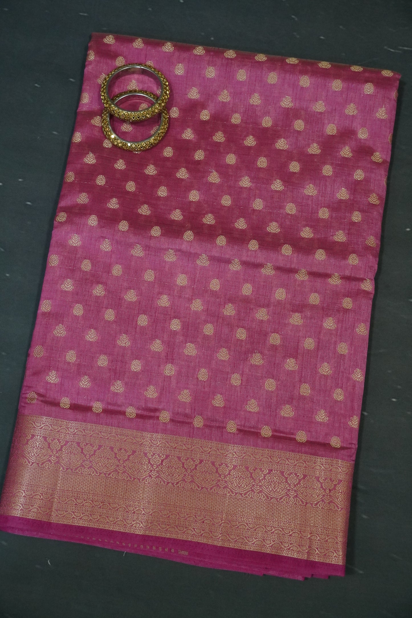 Semi Tussar Saree-Zari Motif Pastle Pink