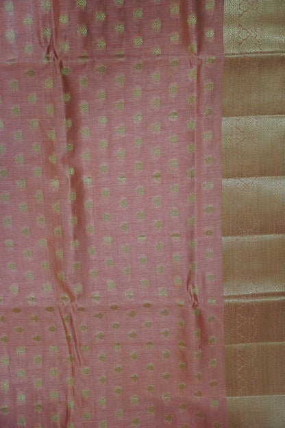 Semi Tussar Saree-Zari Motif Peach