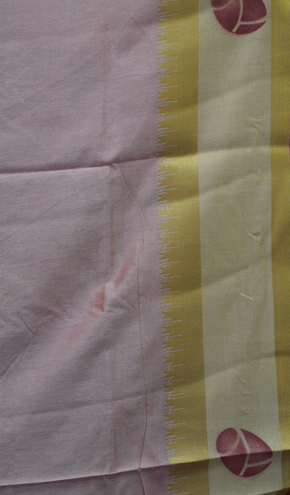 Semi Pattola Saree Floral Print With Pot Print Border- Pink