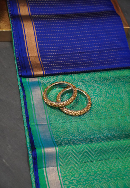Pure Silk Saree - Zari Lines Royal Blue