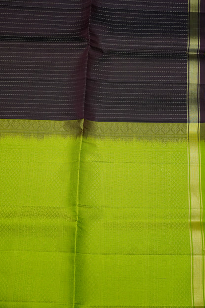 Pure Silk Saree - Zari Lines Brown