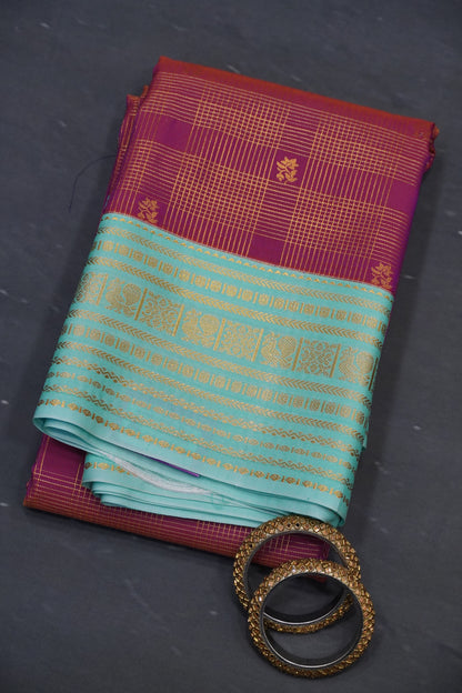 Semi Silk Saree - Dark Pink
