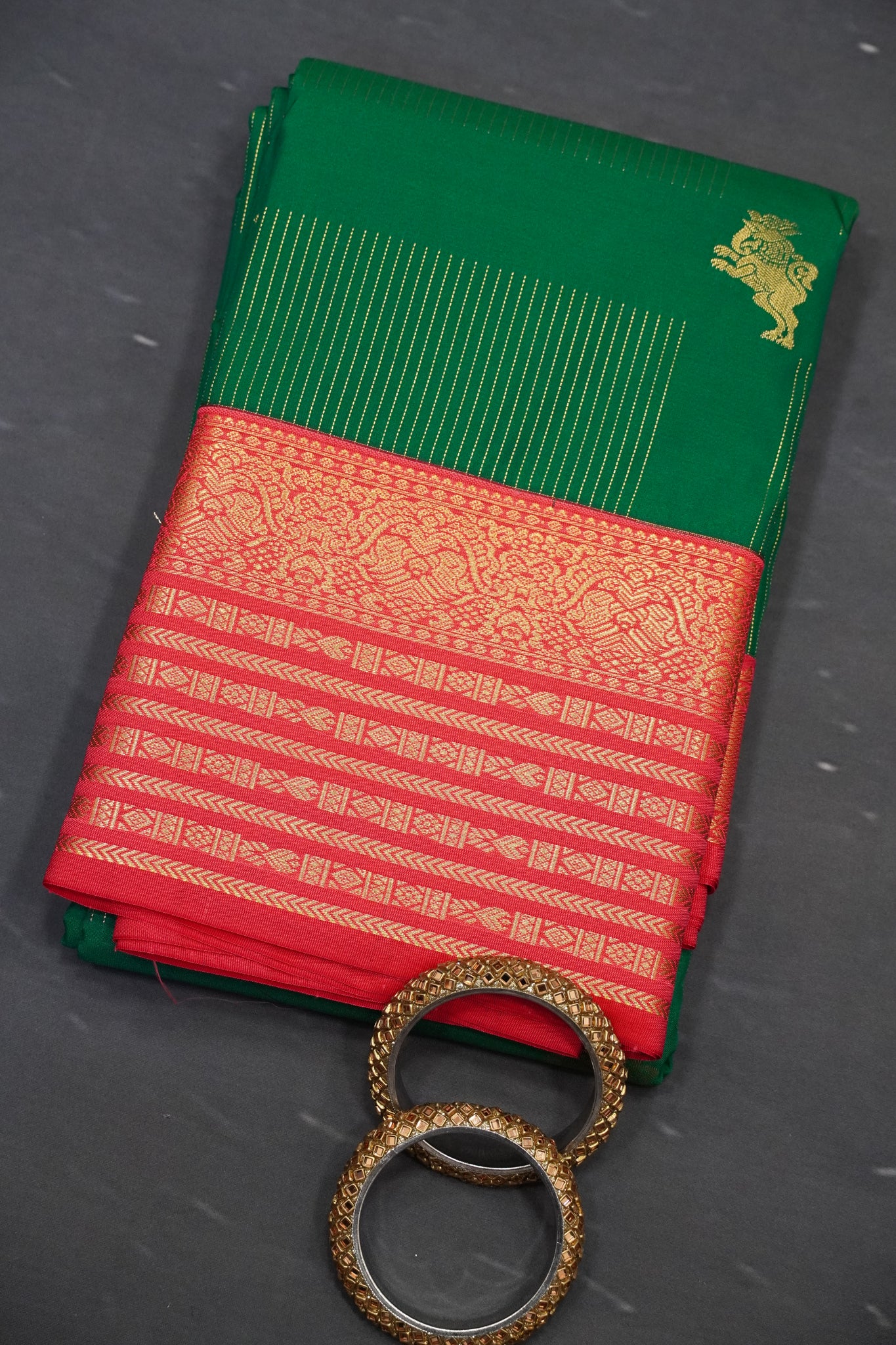 Semi Silk Saree - Green