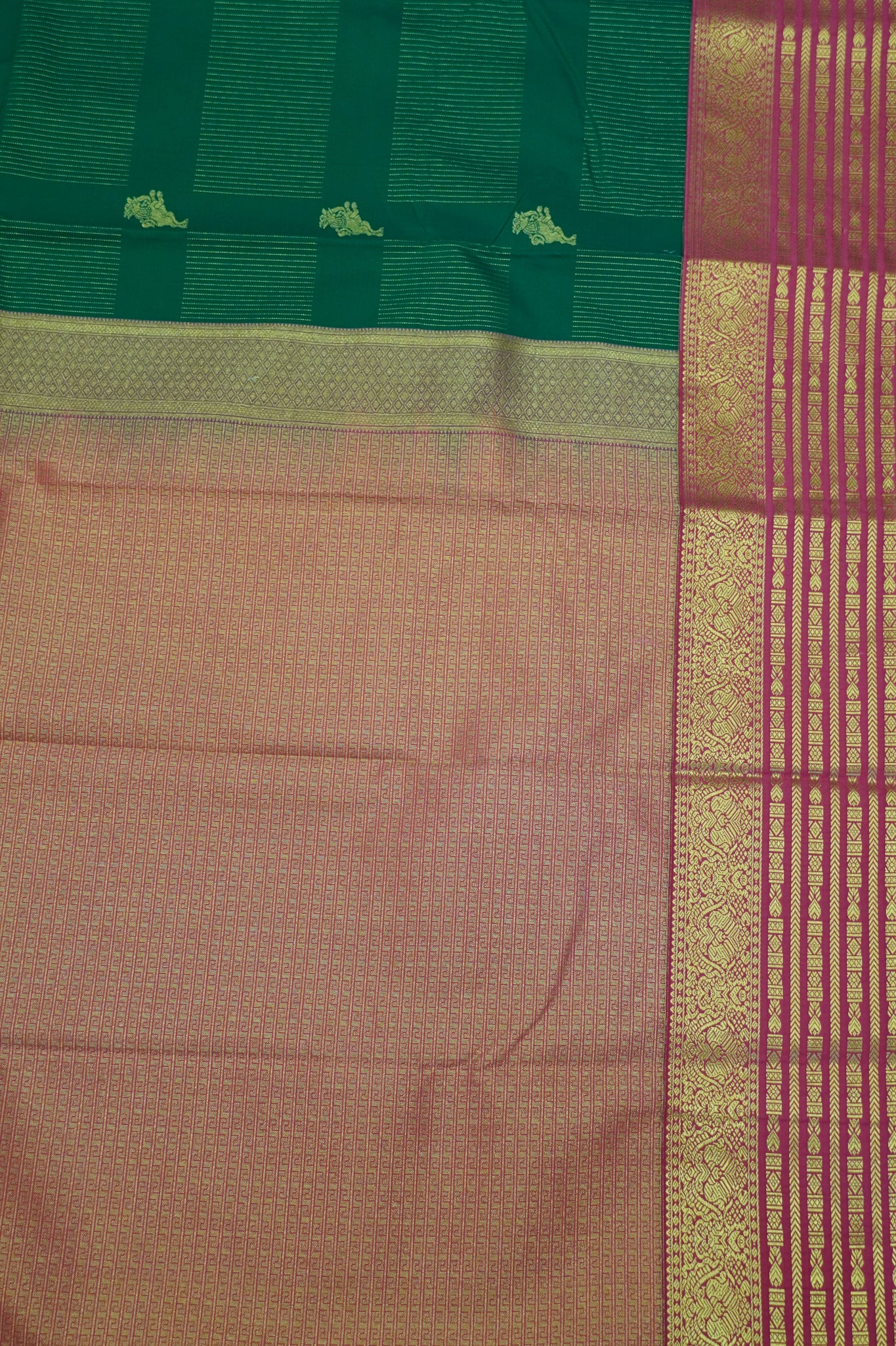 Semi Silk Saree - Green
