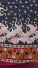 Malai Cotton Saree Flamingo Print - Black thumbnail