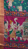 Semi Pattola Saree Pichwai Print - Peacock Blue thumbnail