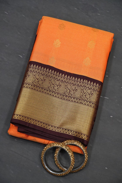 Semi Silk Saree - Orange