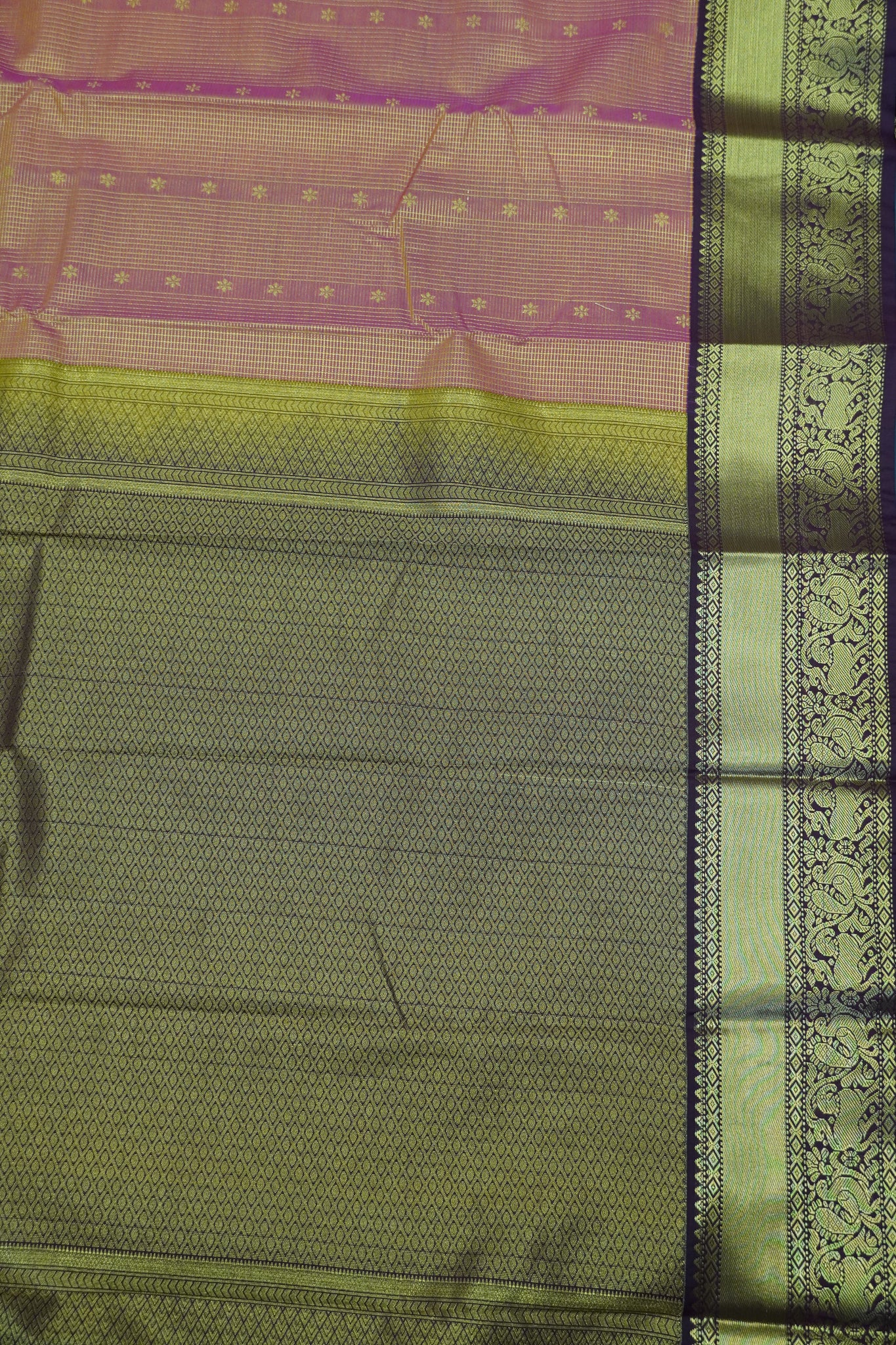 Semi Silk Saree - Peach Pink
