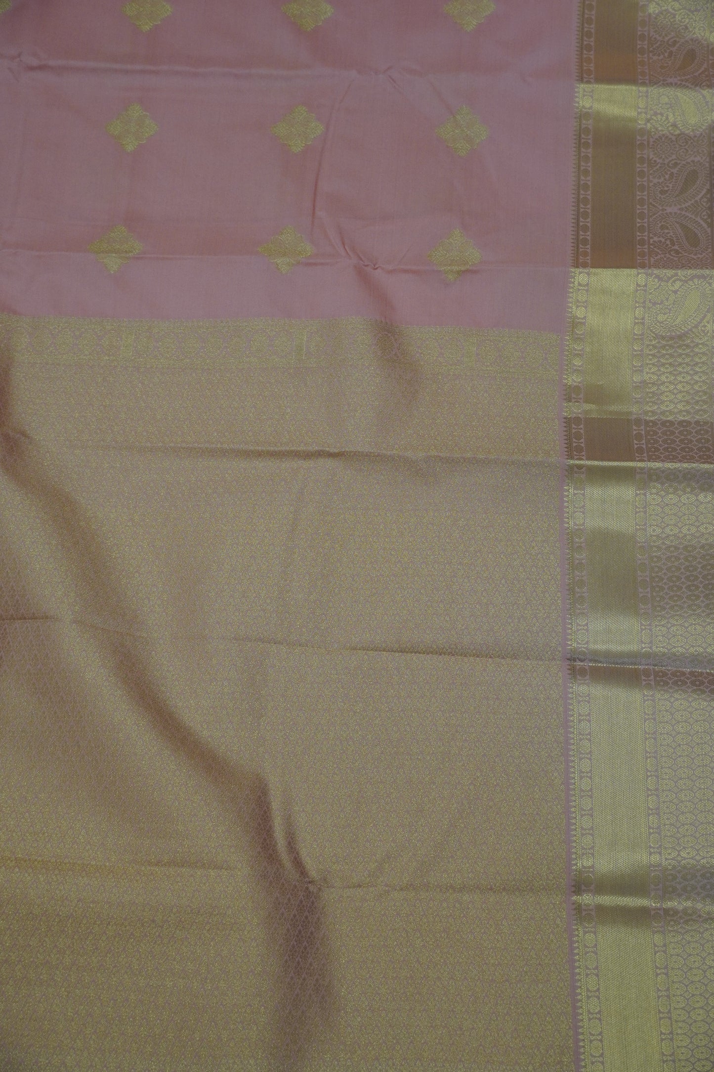 Semi Silk Saree - Kolam Buta Peach