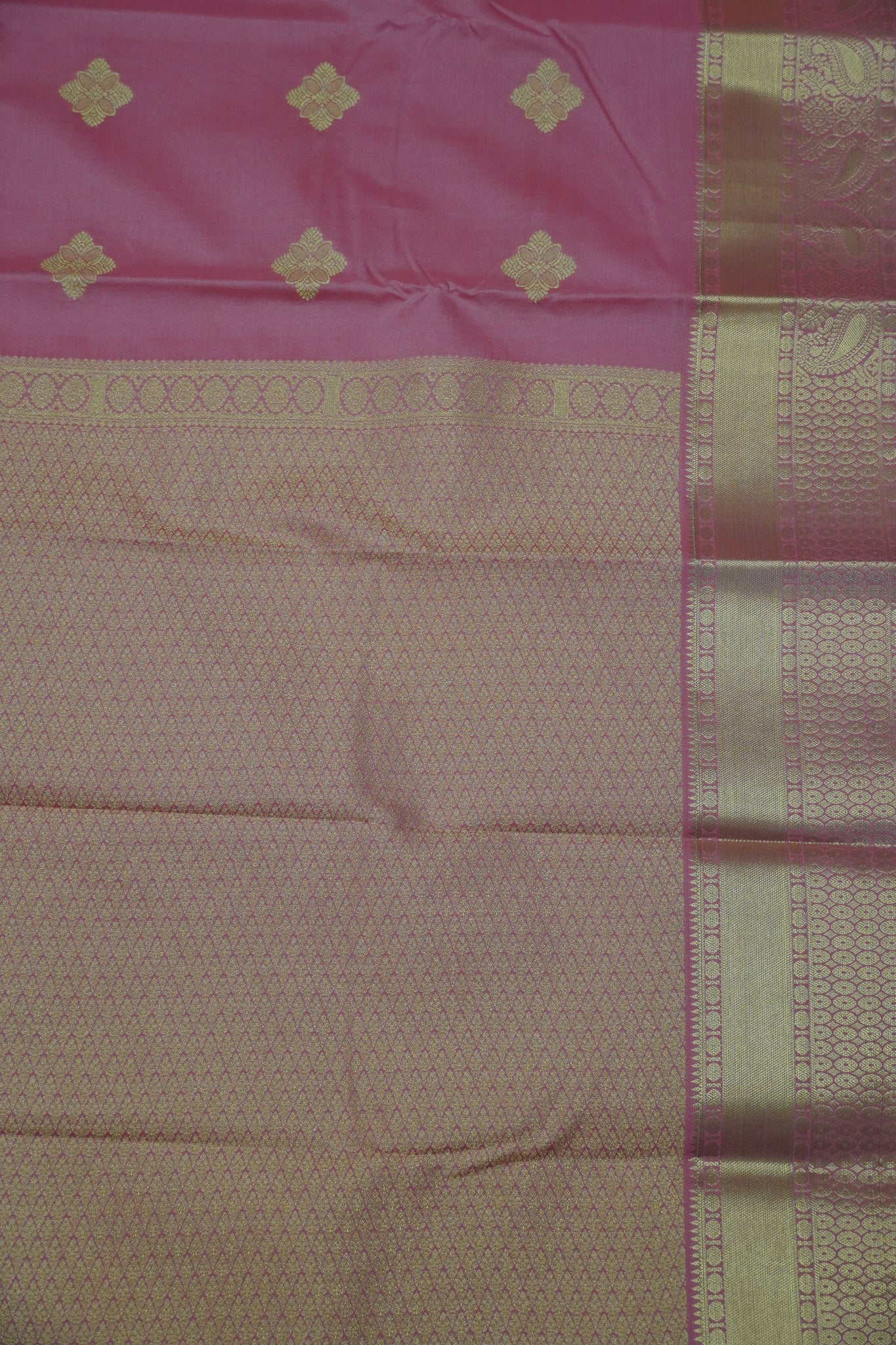 Semi Silk Saree - Kolam Buta Peach Pink