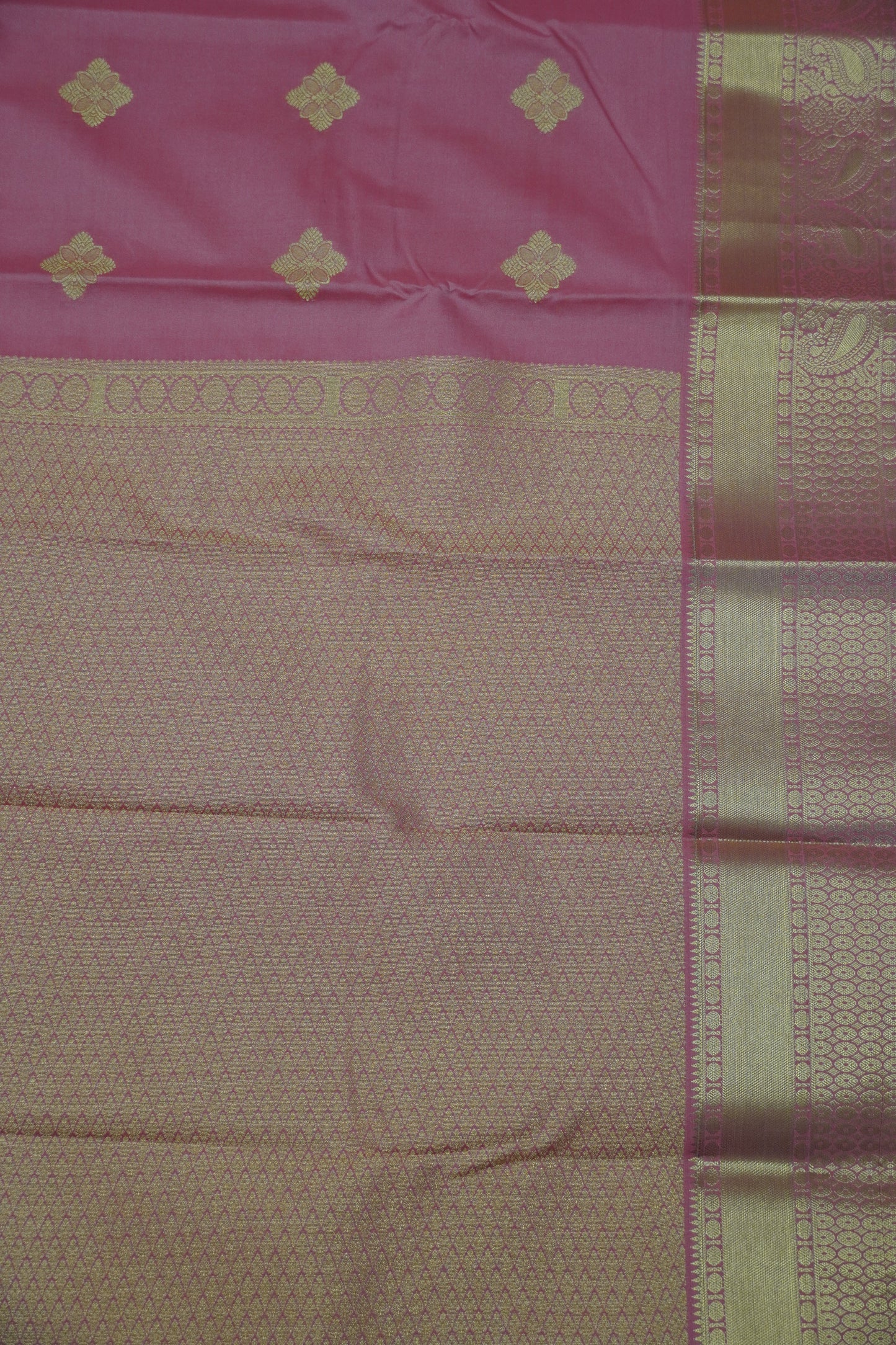 Semi Silk Saree - Kolam Buta Peach Pink