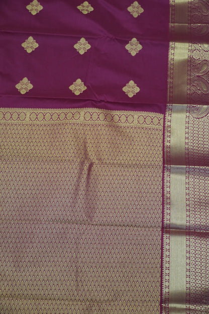 Semi Silk Saree - Kolam Buta Redish Maroon