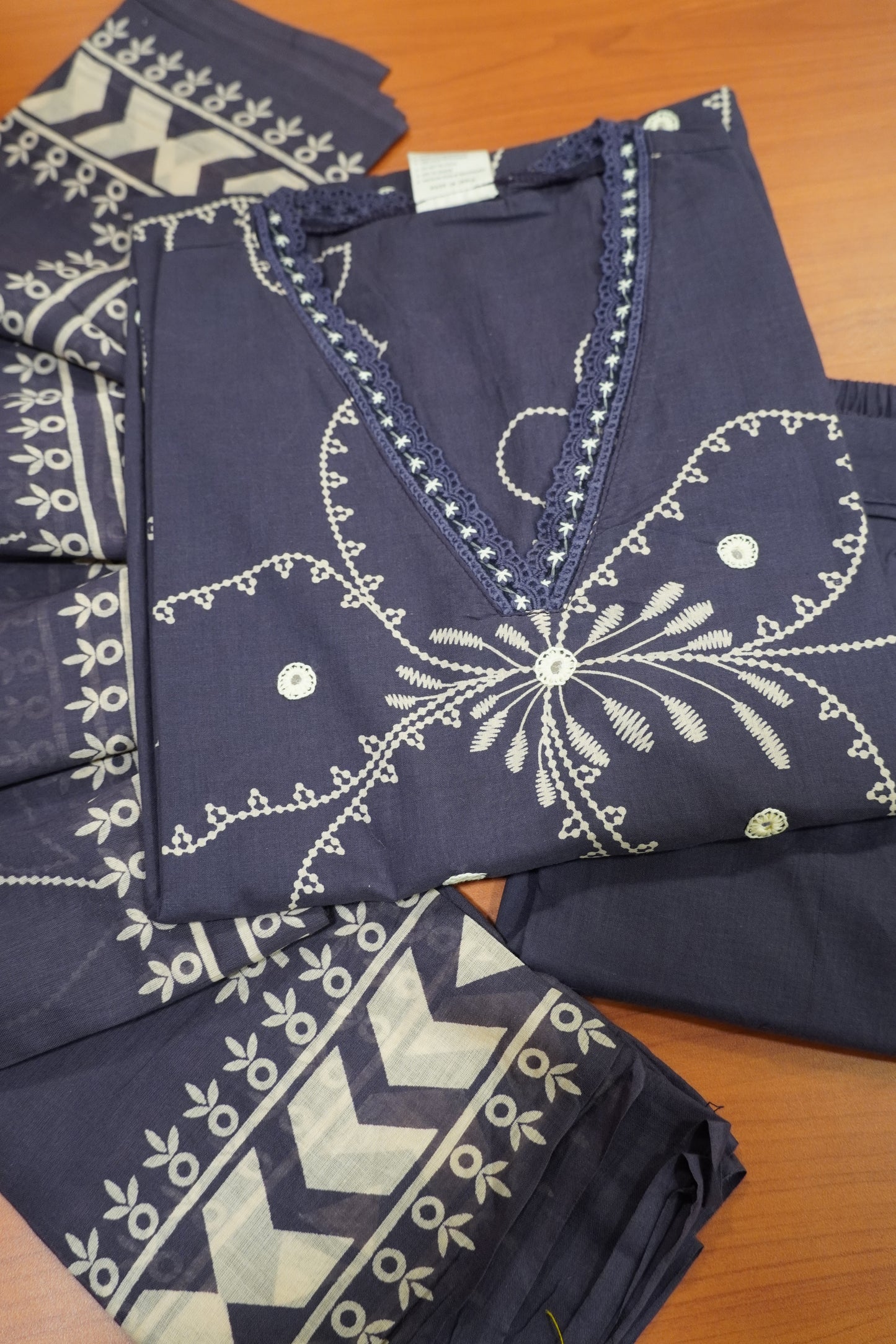 3 Pcs Kurti Set - Mirror Work