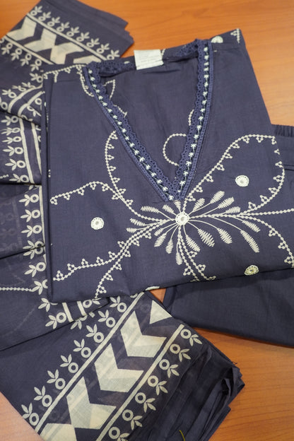 3 Pcs Kurti Set - Mirror Work