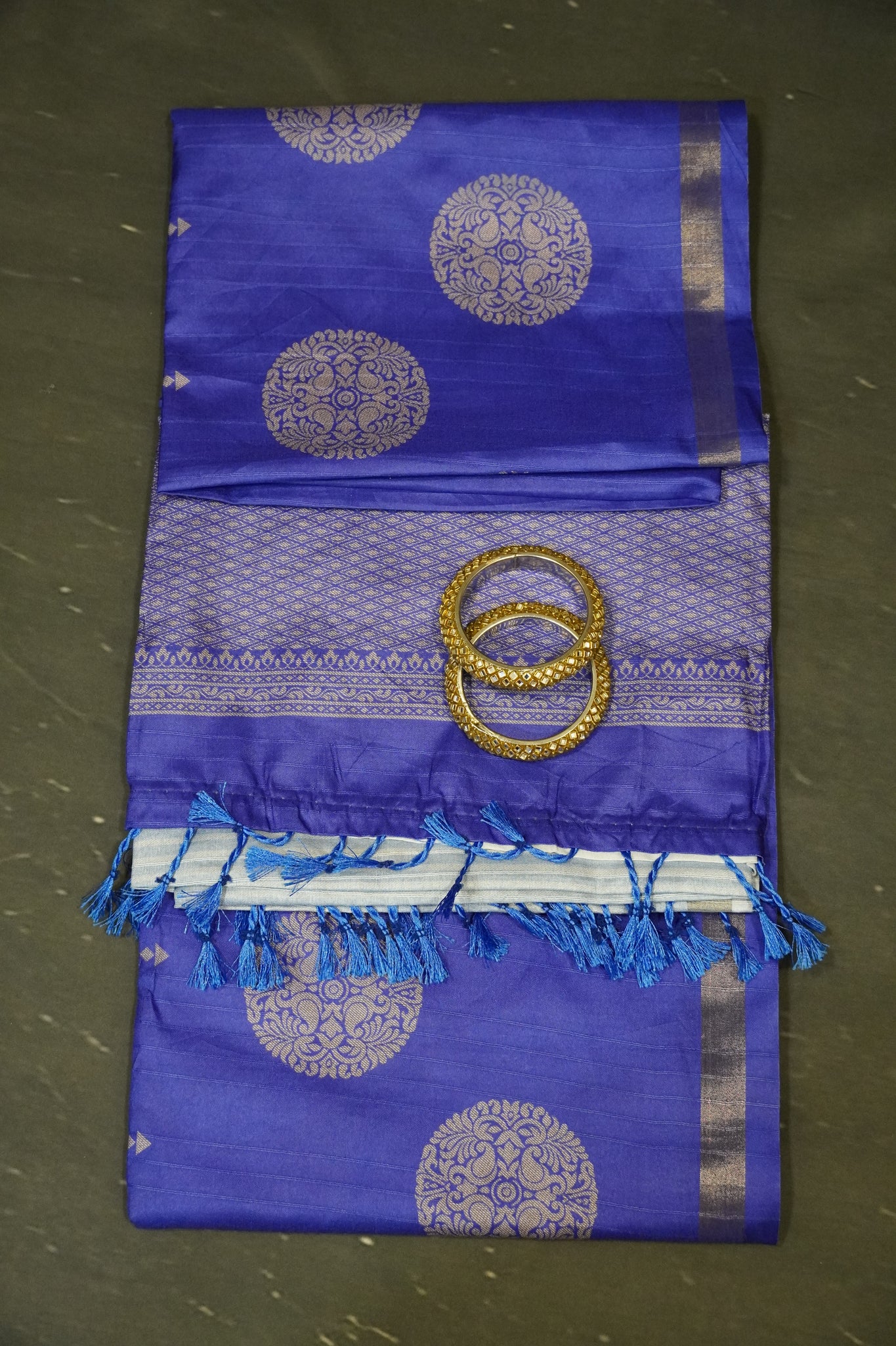 Semi Tussar Saree - Round Motif Lavender