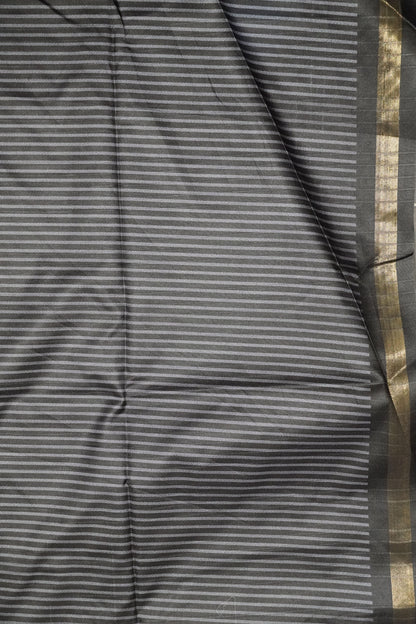 Semi Tussar Saree - Round Motif White