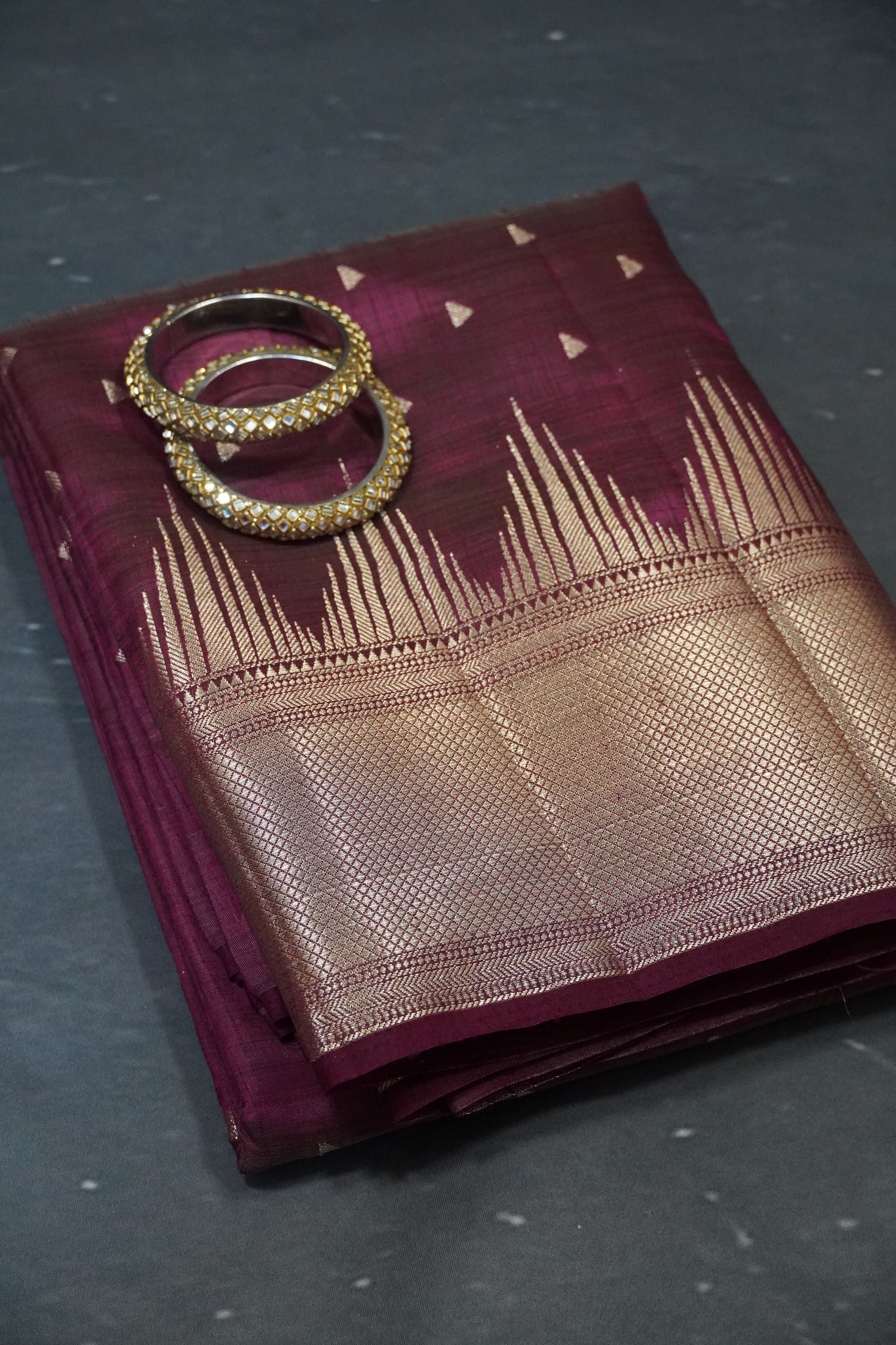 Semi Tussar Saree - Temple Border Araku