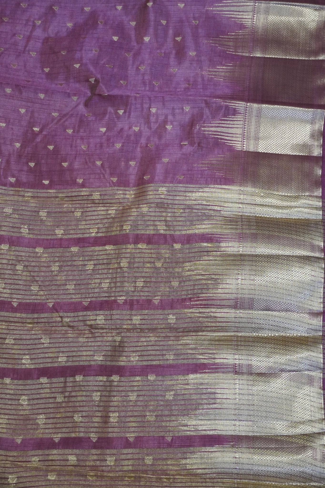 Semi Tussar Saree - Temple Border Light Araku