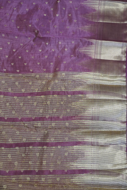 Semi Tussar Saree - Temple Border Light Araku
