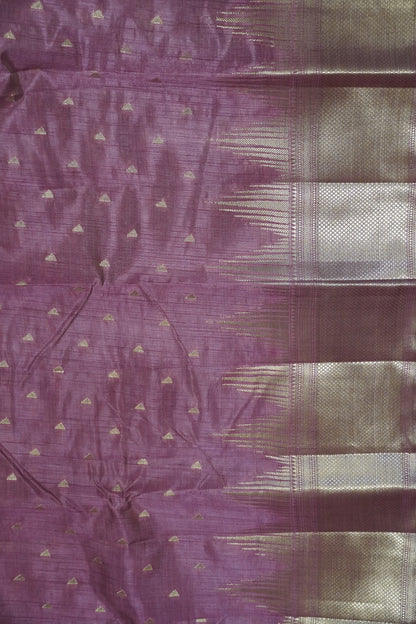 Semi Tussar Saree - Temple Border Light Araku
