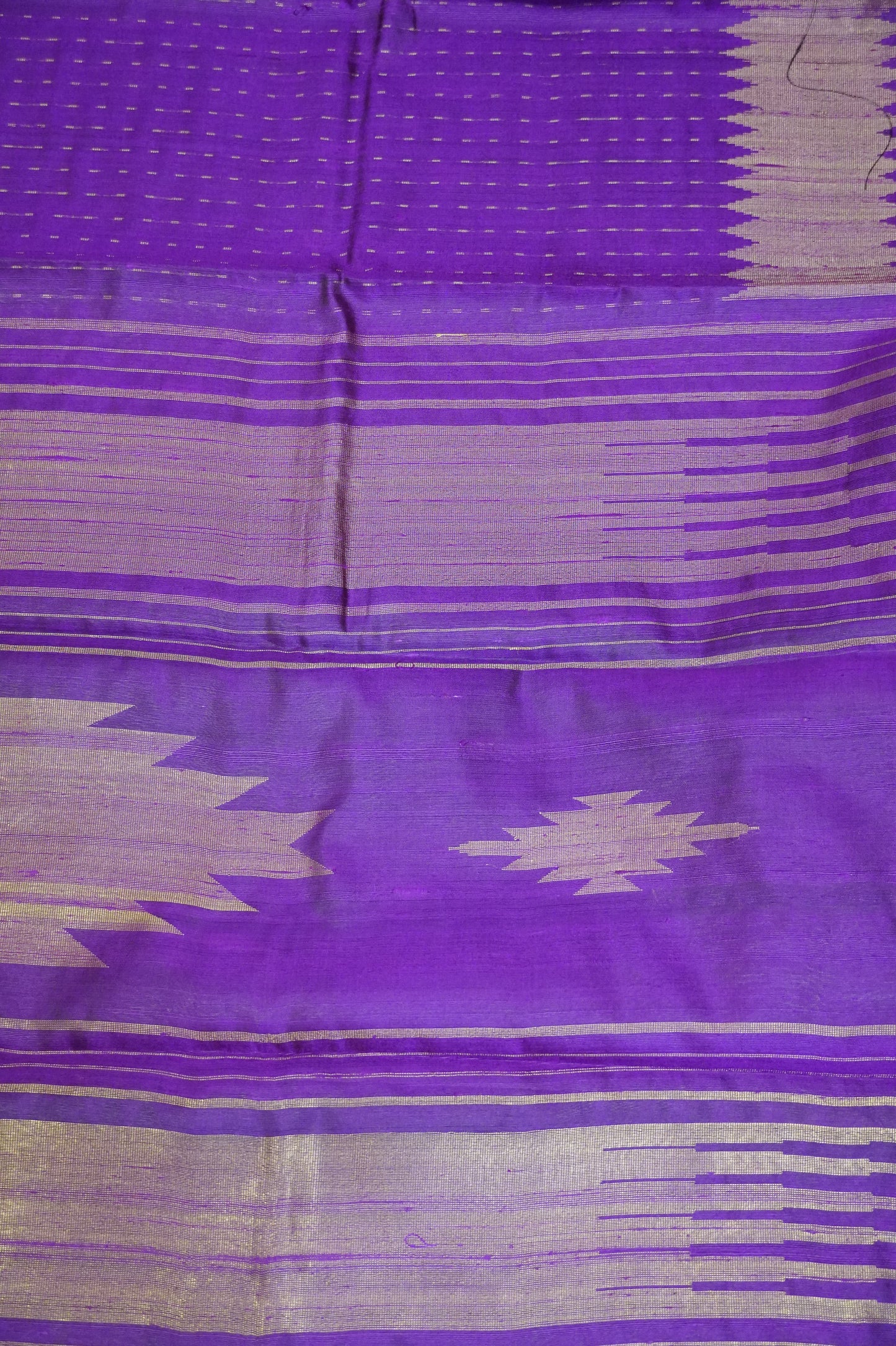 Dupion Silk Saree-Tower Border Purple