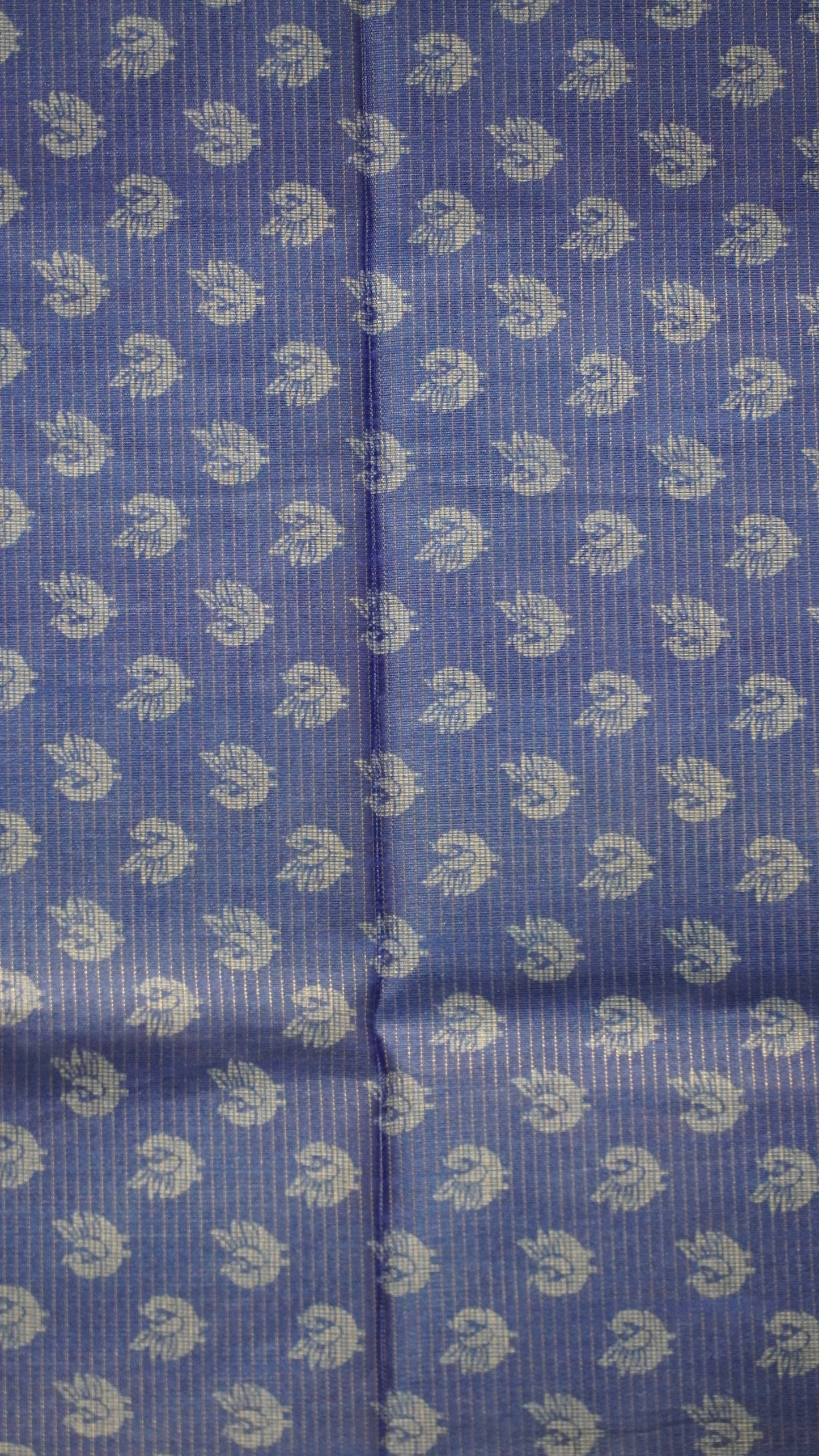 Semi Tussar Saree Ikkat Print - Green to Ink Blue