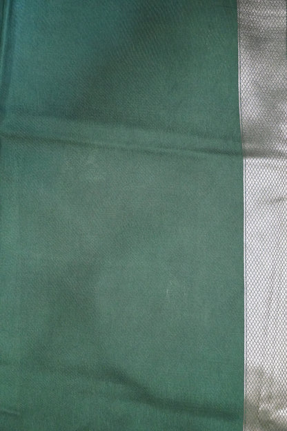 Banarasi Crepe Saree - Crane Design - Sage Green