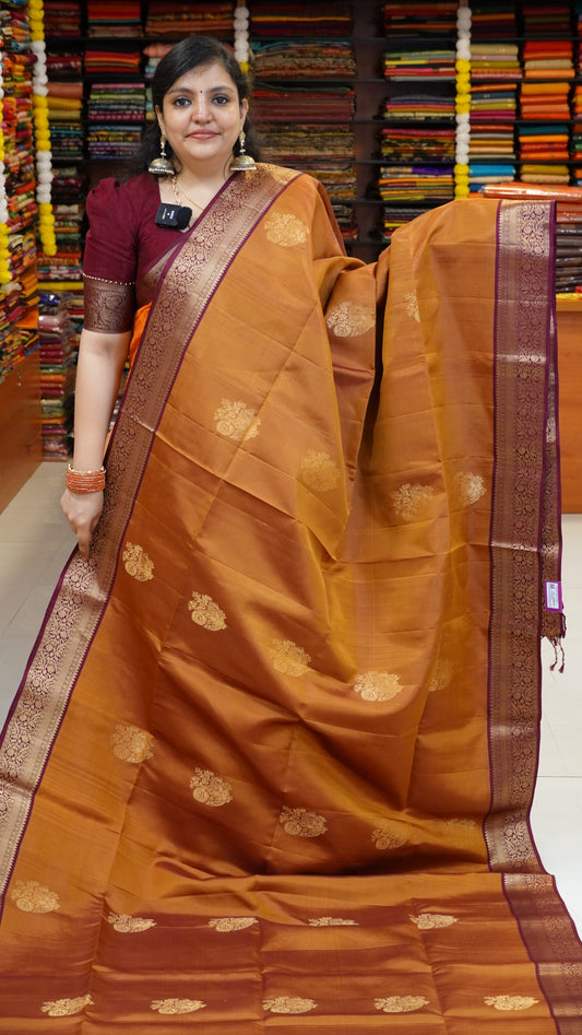 Pure Soft Silk Saree - Brown - Arakku