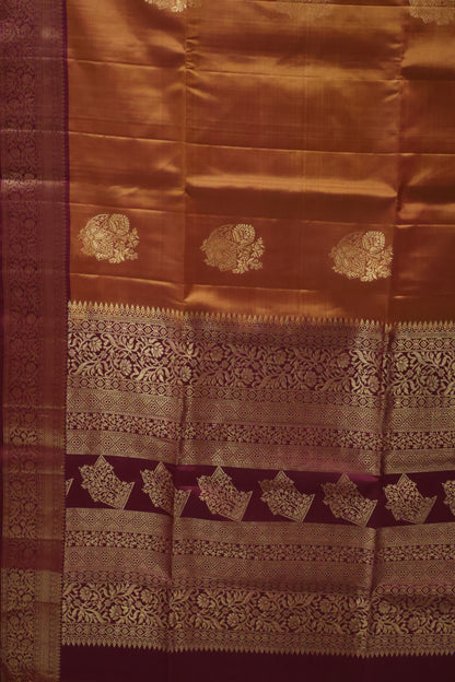 Pure Soft Silk Saree - Brown - Arakku