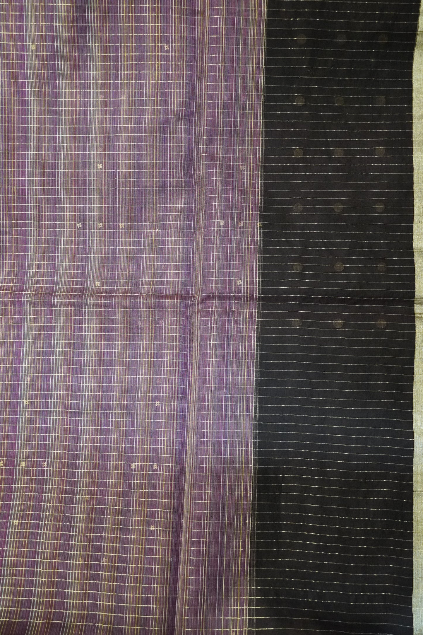 Pure Matka Tussar Saree - Round Zari Butta Araku