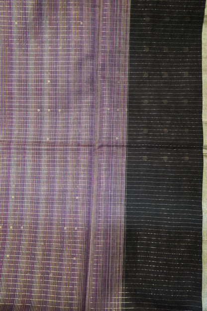 Pure Matka Tussar Saree - Round Zari Butta Araku