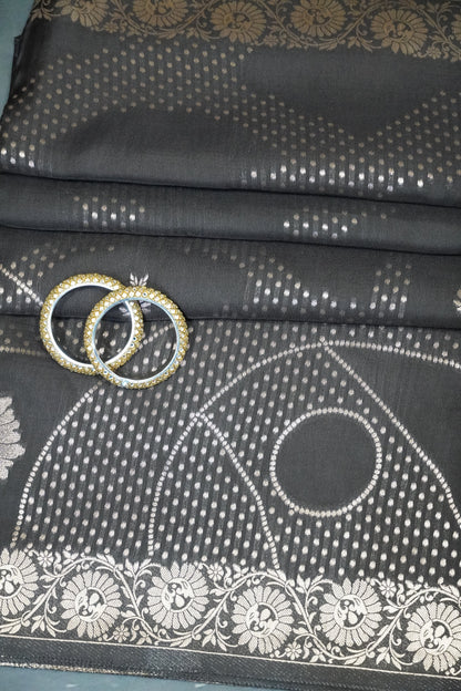 Banarasi Crepe Saree - Black