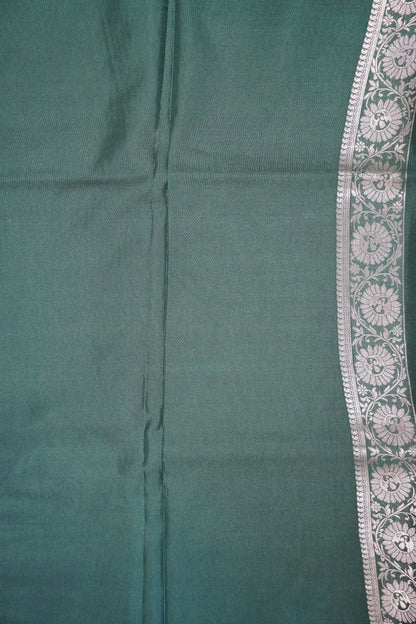 Banarasi Crepe Saree - Dark Green