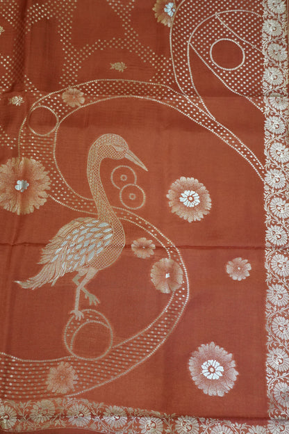 Banarasi Crepe Saree - Honey