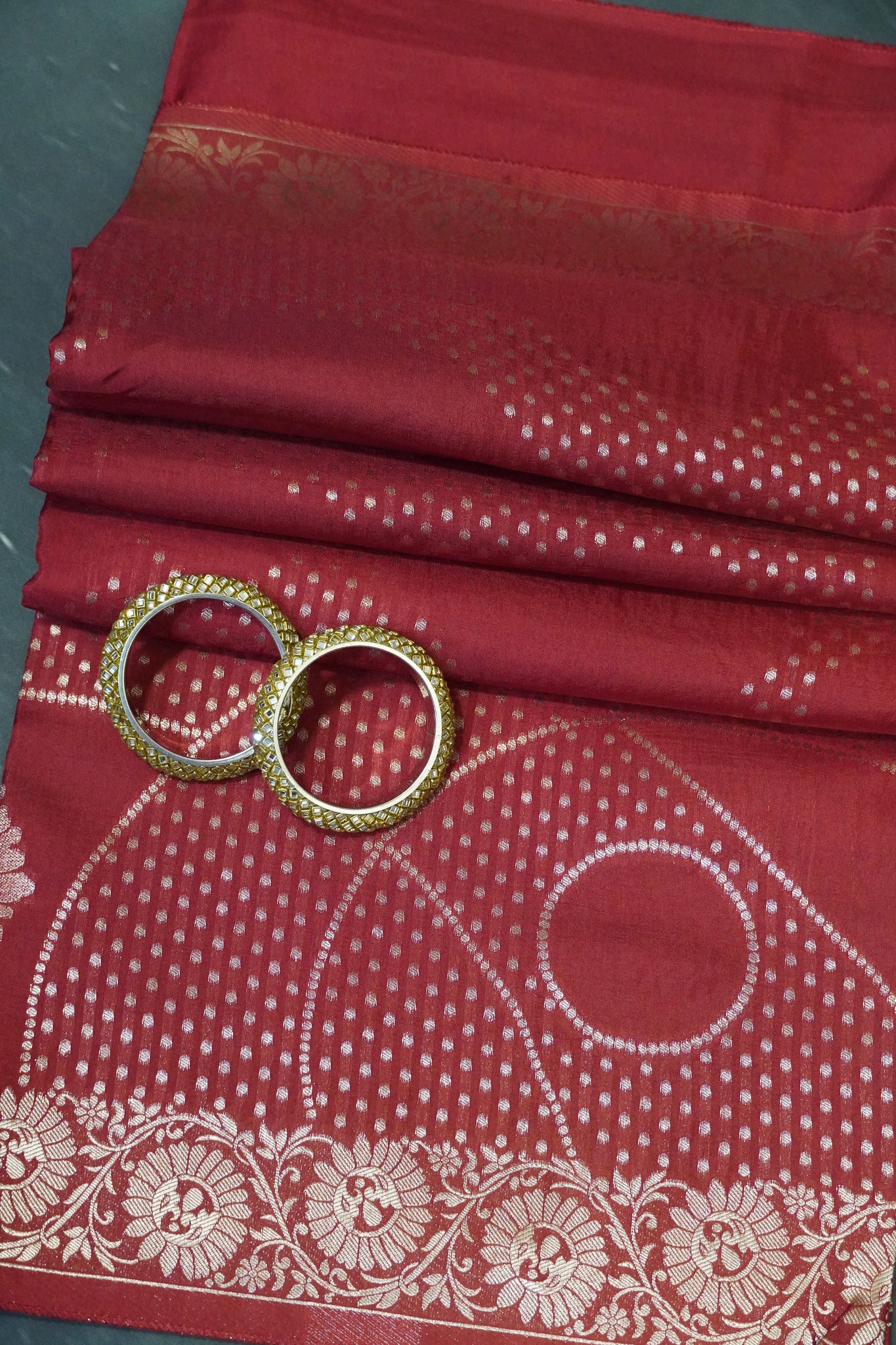 Banarasi Crepe Saree - Maroon