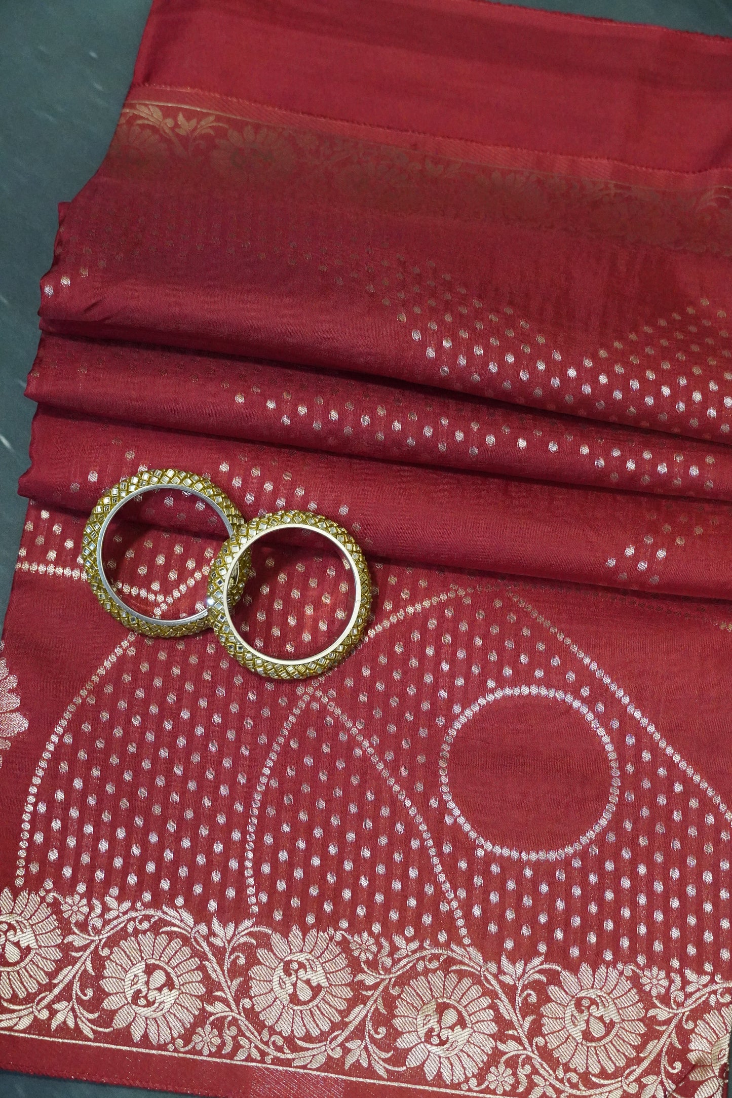 Banarasi Crepe Saree - Maroon