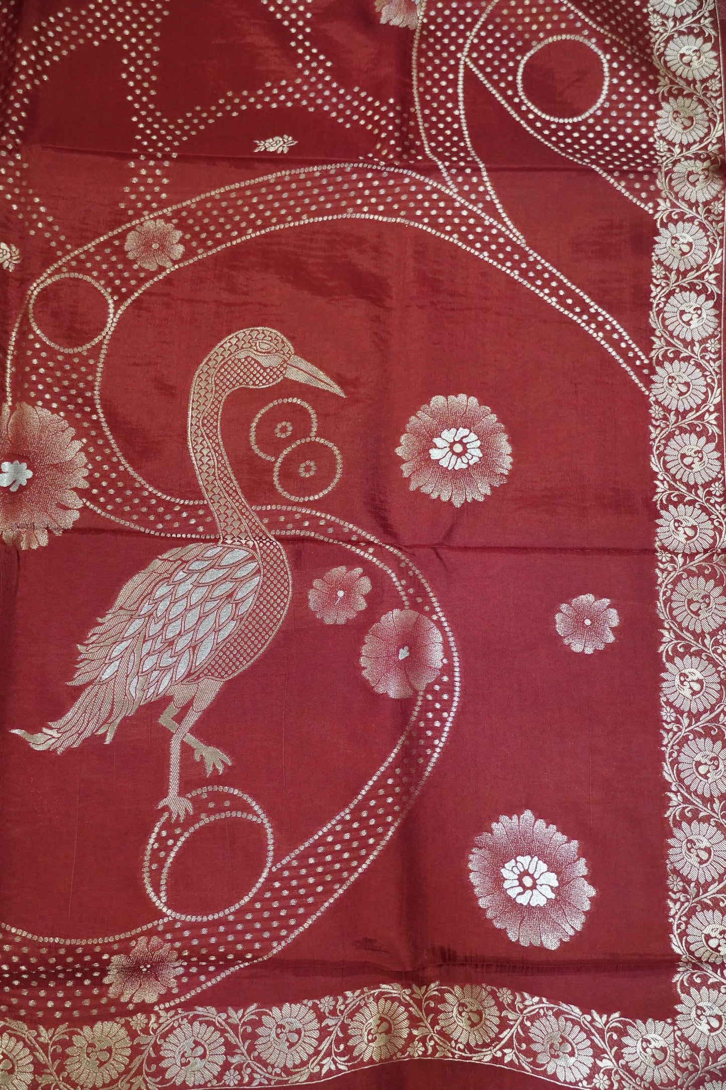 Banarasi Crepe Saree - Maroon
