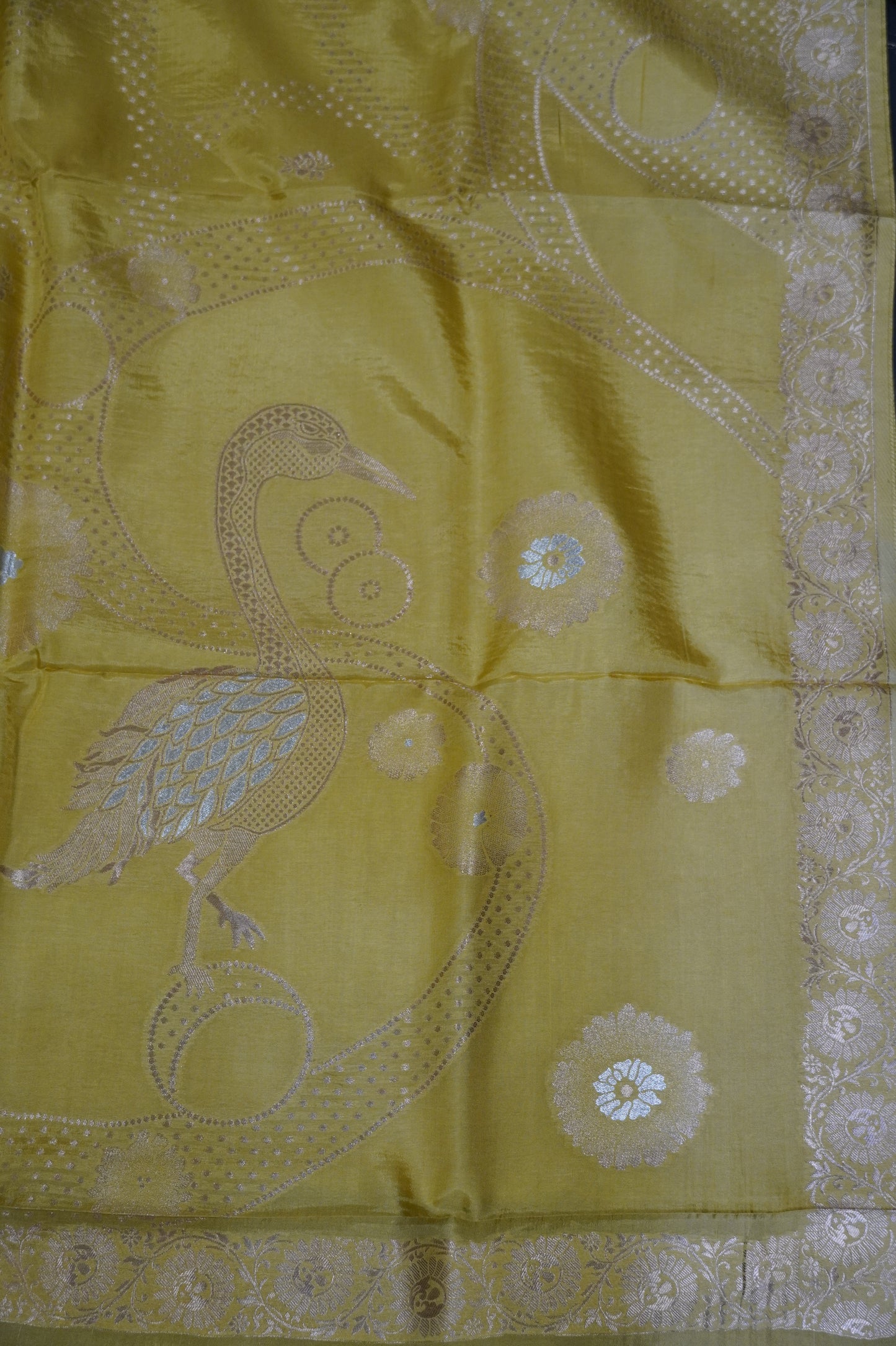 Banarasi Crepe Saree - Baby Yellow