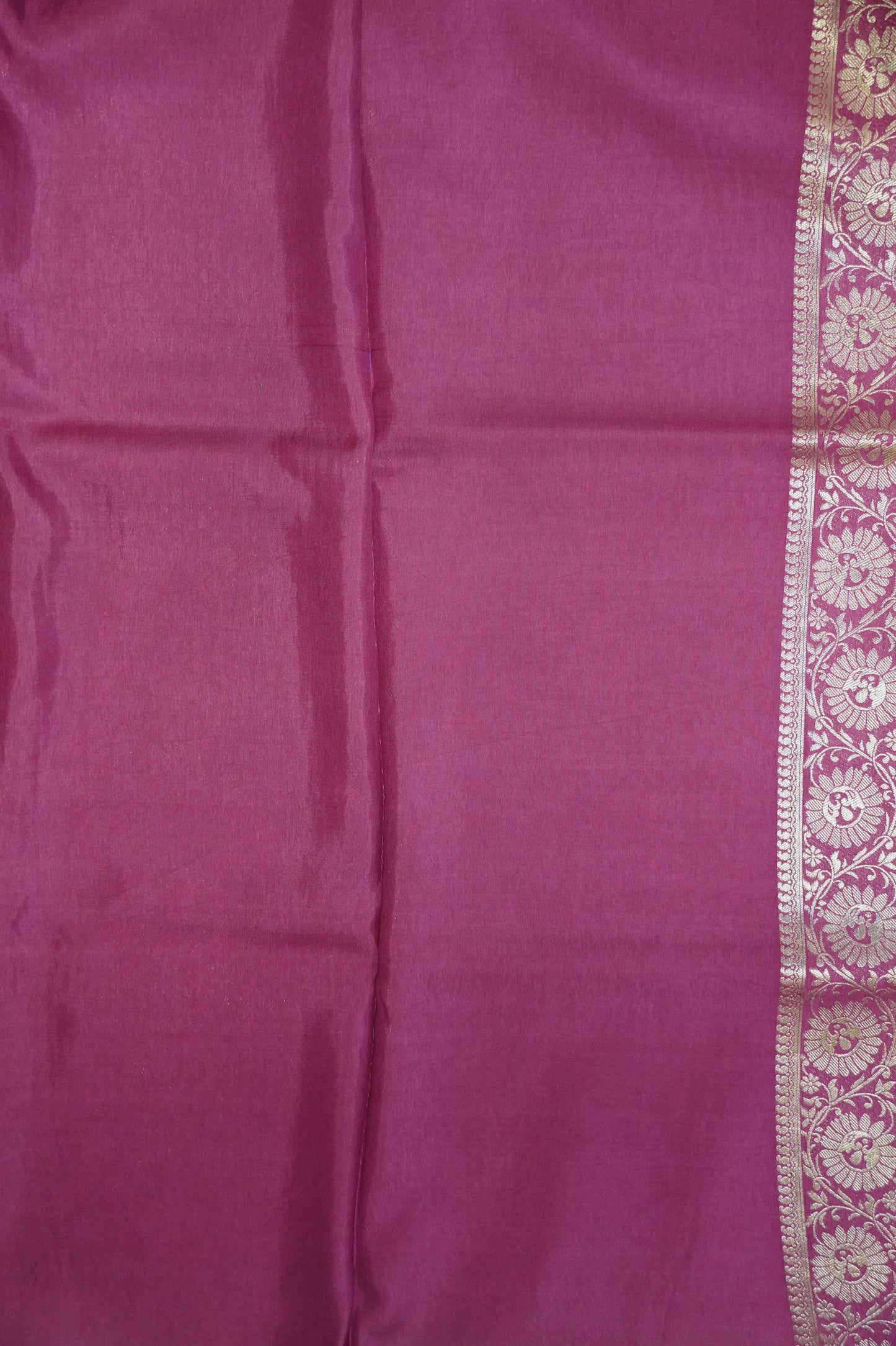 Banarasi Crepe Saree - Dark Pink