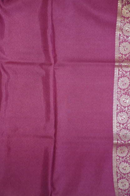 Banarasi Crepe Saree - Dark Pink