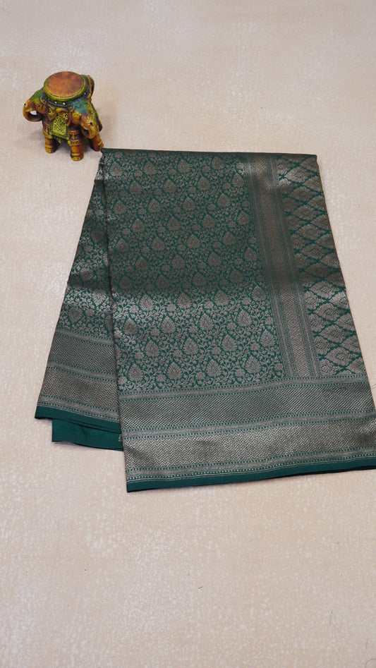 Semi Banarasi Saree Uppada Silk - Green