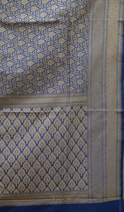 Semi Banarasi Saree Uppada Silk - Navy Blue