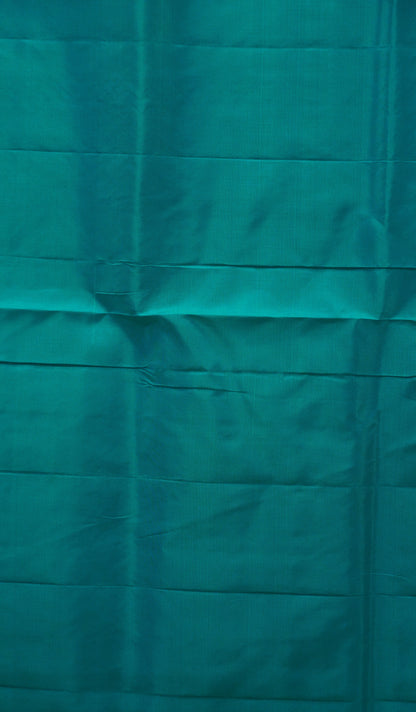 Pure Soft Silk Saree 1  1/2 Warp - Sandal to Teal Green